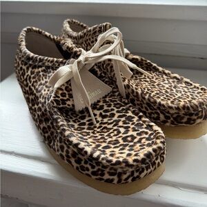Clarks Original Wallabee Leopard Print Women's Shoes